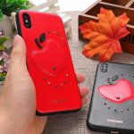 Wholesale iPhone X (Ten) Apple Design Studs Armor PU Leather Case (Black)